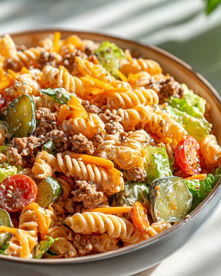 Big Mac Nudelsalat: Der Kult-Burger als frischer Salat!