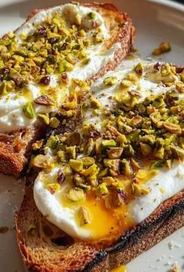 Burrata-Toast mit Pistazien und heiĂźem Honig