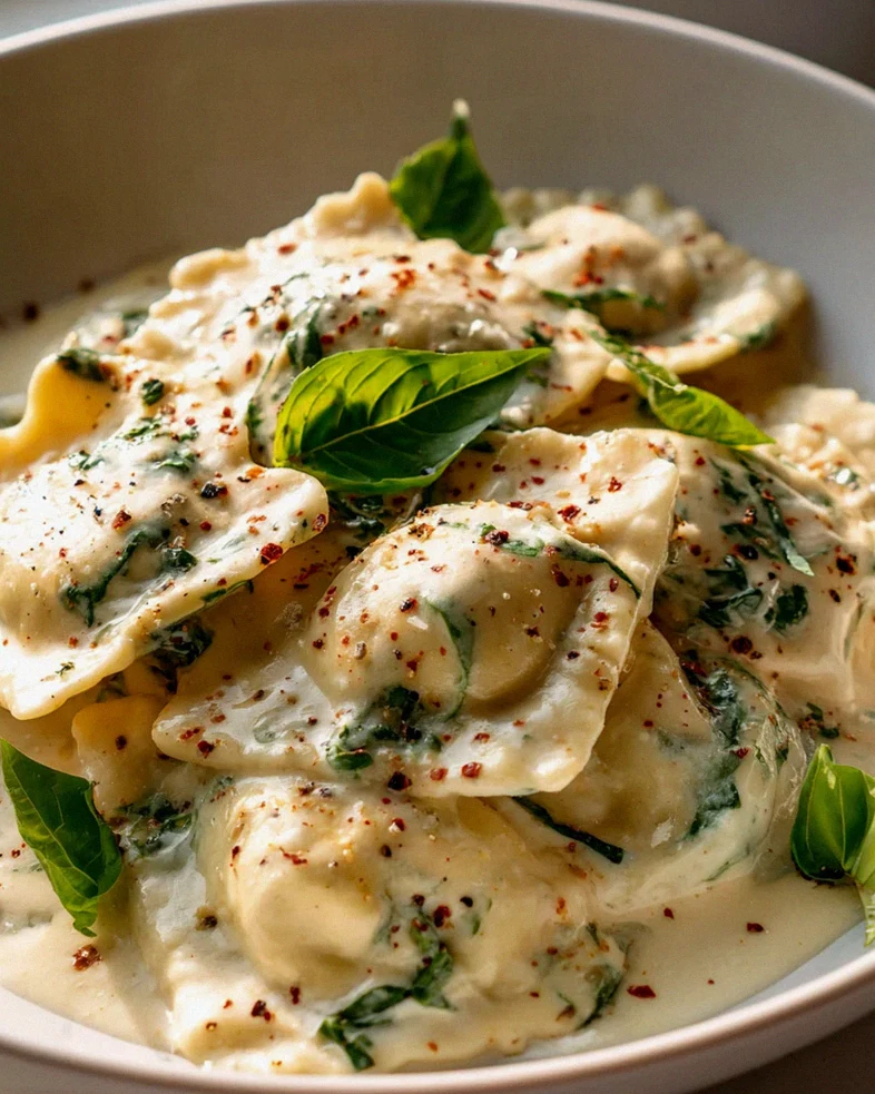 Cremige Toskanische Ravioli Alfredo mit Parmesan Rezept – Schritt 2