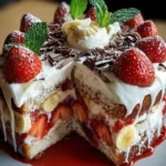Erdbeer-Stracciatella-Bananen-Torte