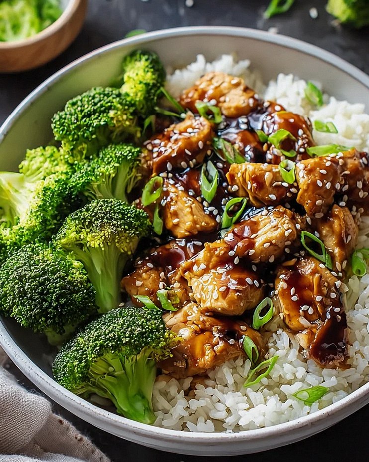 Gesundes Chicken Teriyaki mit Brokkoli und Reis – Lecker!