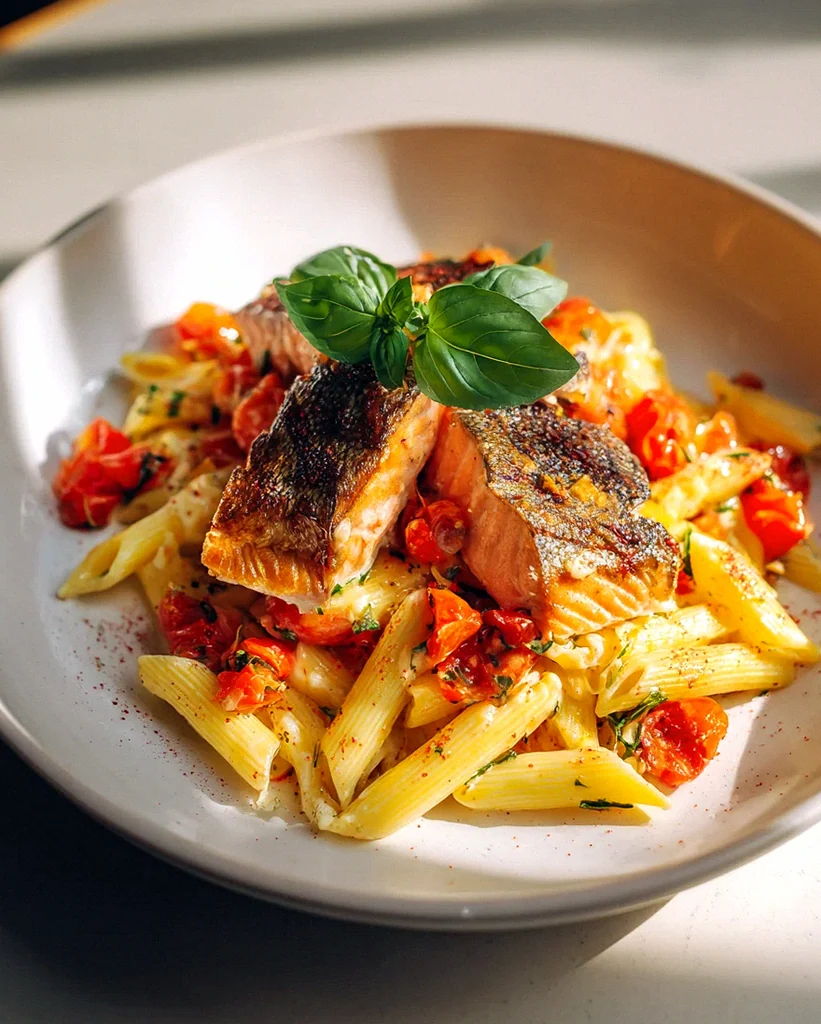 Köstliche Ofen Lachs Pasta mit Tomaten – Perfekt für jeden Tag