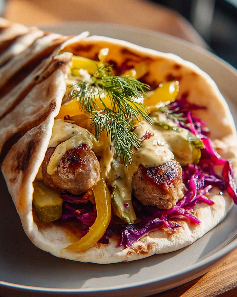 Leckere Weihnachtsmarkt Hähnchenbratwurst Wraps mit Rindfleisch