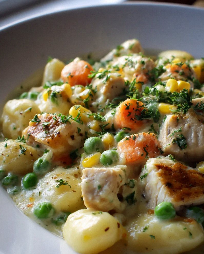 One Pot Gnocchi Hähnchen Pot Pie: Einfach, cremig, unwiderstehlich – Schritt 1