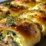 Perfekte Spinat-Rindfleisch-Putenschinken Frühstücks-Röllchen