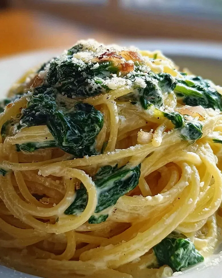 Spaghetti mit Spinat Frischkäse Sauce: Unglaublich lecker! – Schritt 1
