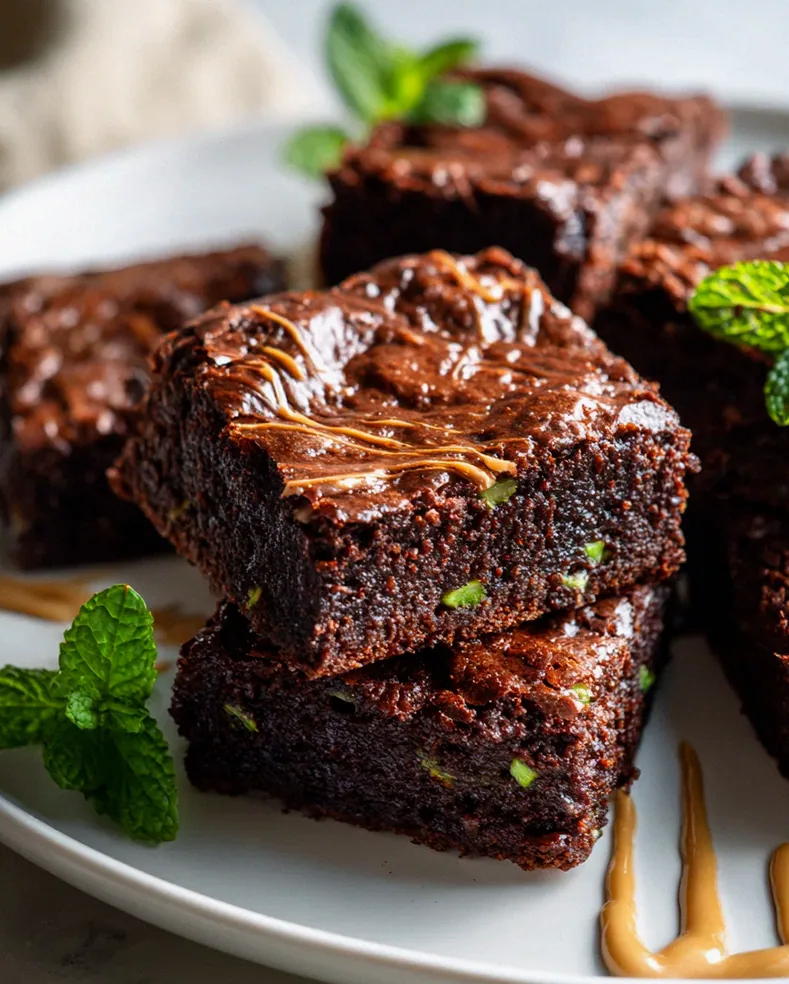 Unwiderstehliche Zucchini Brownies mit Erdnussbutter-Swirl