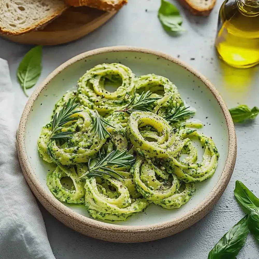 Zucchini Nudeln mit Avocado Pesto einfach zubereiten – Schritt 1