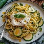 Zucchini Pasta mit Burrata
