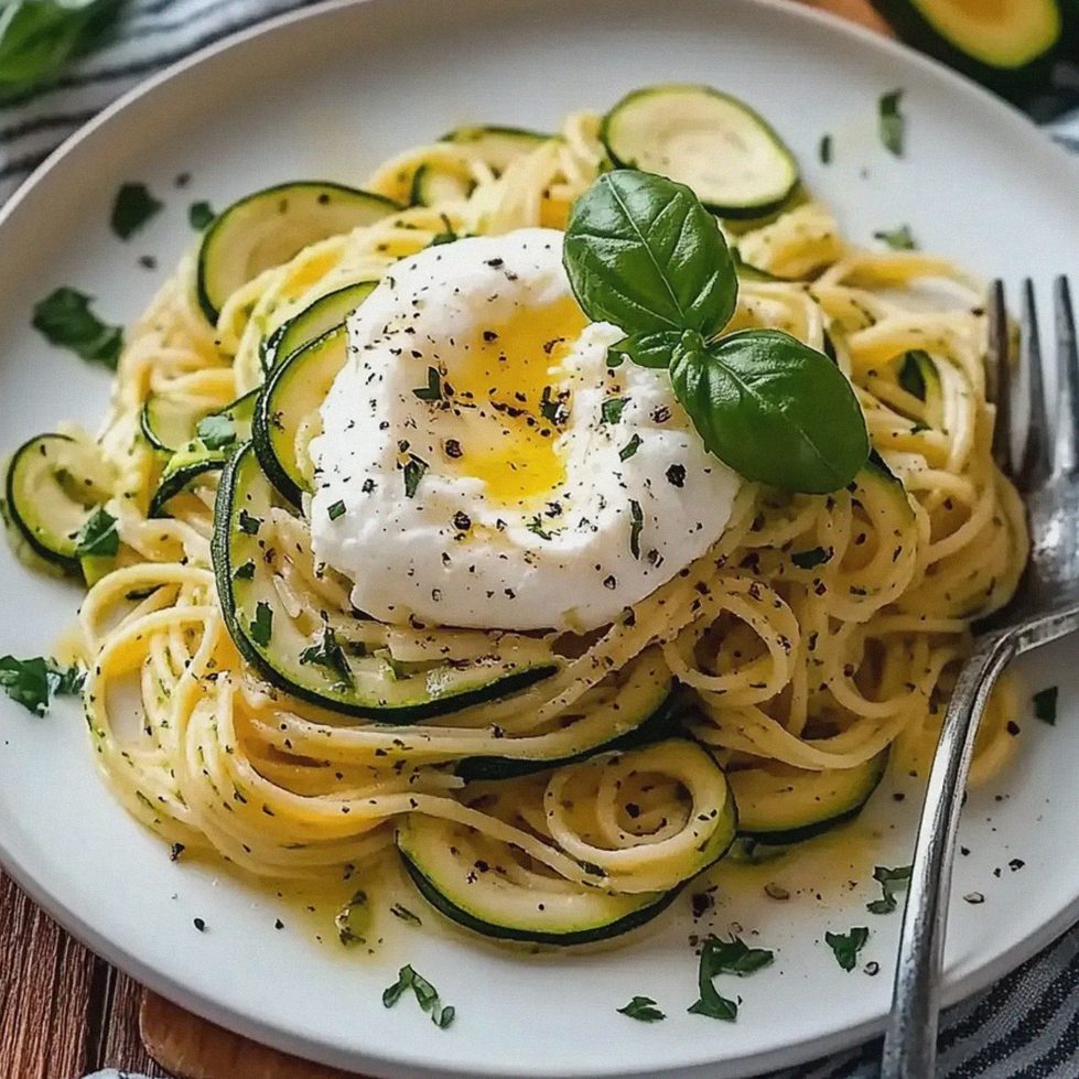 Zucchini Pasta mit Burrata – Schritt 1